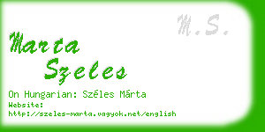 marta szeles business card
