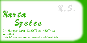 marta szeles business card